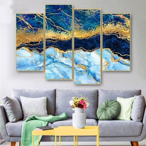 Abstract Sea Landscape 5D DIY Diamond Painting Cross Stitch Full Square Round Diamond Embroidery Mosaic 4 pcs Home decor GG4986