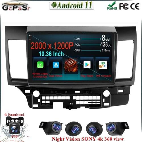 Autoradio Android 11 Carplay For Mitsubishi Lancer 10 CY 2007 - 2018 Car Radio Multimedia Video player GPS Navigation BT