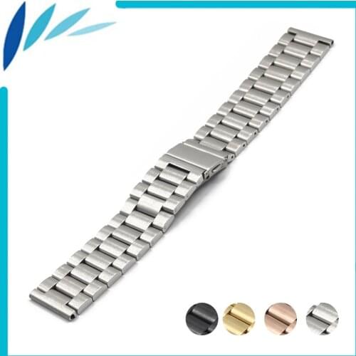 Stainless Steel Watch Band 18mm 20mm 22mm 23mm 24mm for Cartier Folding Clasp Strap Quick Release Loop Belt Bracelet Black