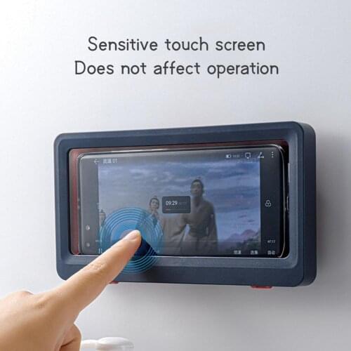 Phone Holder Waterproof Storage Case Box Wall Mounted All Covered Mobile Phone Shelves Bathroom Shower Touchable Organizer HOT
