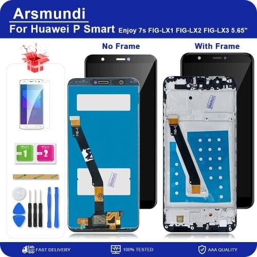 For Huawei P Smart FIG LX1 L21 L22 / Enjoy 7s 5.65" LCD Display Touch Screen Digitizer Assembly With Frame Replacement LCDs