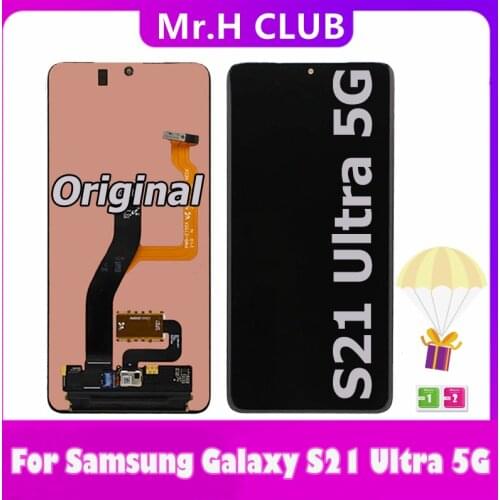 For Samsung Galaxy S21 Ultra 5G S21U Lcd G998F G998F/DS with Frame Display Touch Screen Assembly For Samsung s21 Ultra LCD G998B