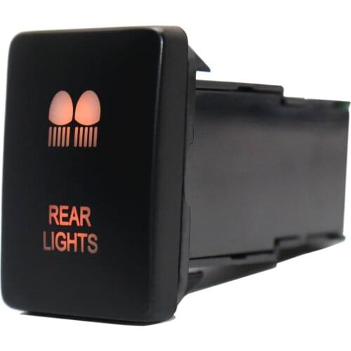 12V Rear Lights PushButton Switch ON-Off Switch Orange LED Lights with Connector Wire for Toyota 4Runner Prado 150/200 Series