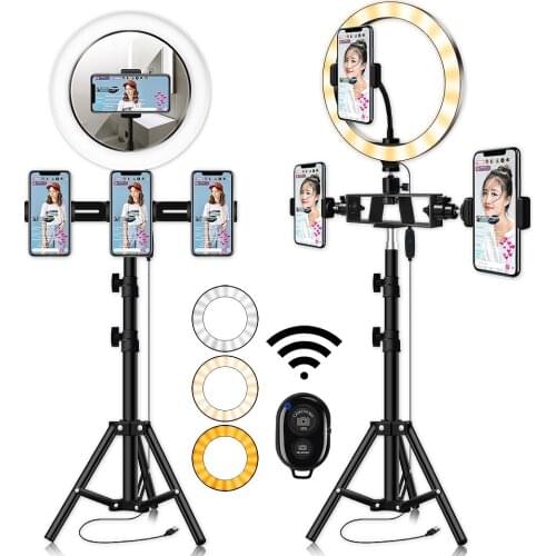 10inch Led Ring Light Profissional Selfie Ringlight Makeup Lamp Video Studio with mirror Tripod 1.2M Stand For Youtube Tik Tok