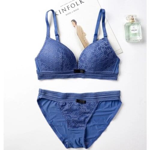 Sexy Push Up Bra Set Brand Deep V Brassiere Women Underwear Set Lace Embroidery Flowers Lingerie