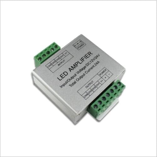 Led light strip signal amplifier controller DC 12-24V 4 channels 6A high quality aluminum rgbw amplifier
