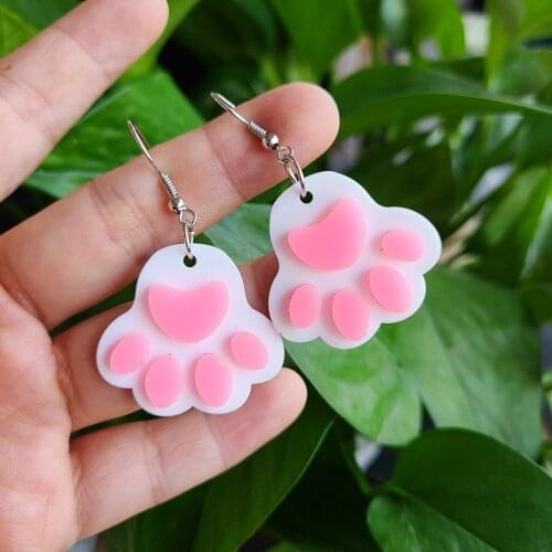 Cat Claw Meat Pad Girl Heart Cute Ear Hook Ear Clip Girl Sweet Earrings