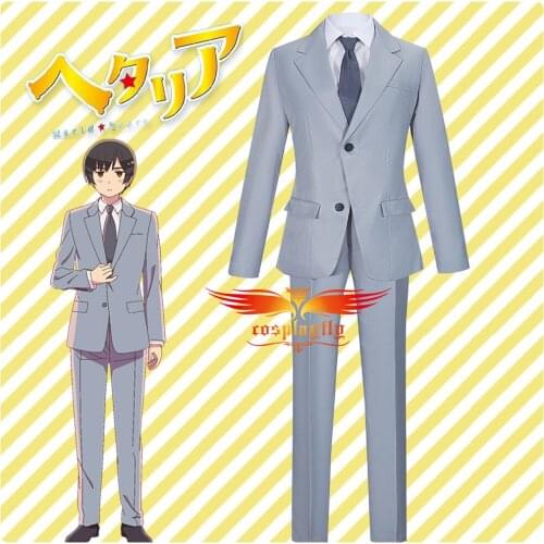 Anime World Stars Japan Honda Kiku Cosplay Costume Adult Women Men Jacket JK Uniform Outfit Pants White Shirt Tie Halloween