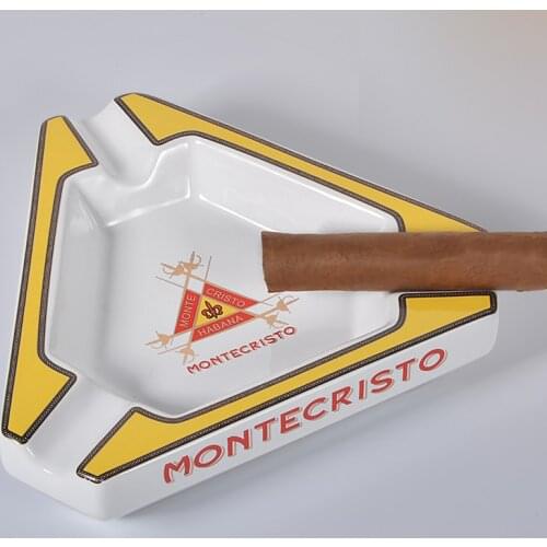 Creative White MONTECRISTO Cigar Astray Triangle Ceramic Smoking Accessory 3 Slots
