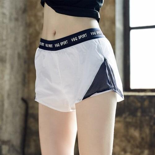 Summer New Women Sports Shorts Yoga Gym Workout Loose Leisure Fluorescent With Inner Tank Night Running Ladies Fitness Pants J64