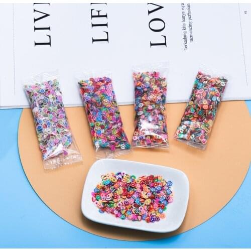 1000Pcs/Bag Various Styles Soft Clay Resin Fillings Fruit Flower Animals Pattern Colorful Mixed Filler For DIY Epoxy Resin Craft
