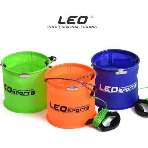 2021 New Eva Foldable Fishing Water Bucket With 5m 32 Braided Nylon Rope Outdoor Portable Fishing Tools Barrel Hermobag 17x17cm