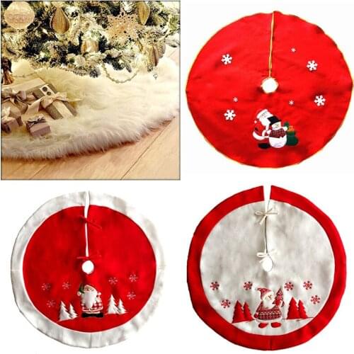 New Santa Claus Print Ornaments Christmas Tree Skirt Apron Xmas Party Home Decor
