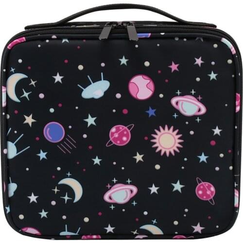 New Style Polyester Square Cosmetic Bag Case Wtih Adjustable Divider Women Travel Make up Toiletry Bags Makeup Organizer Case