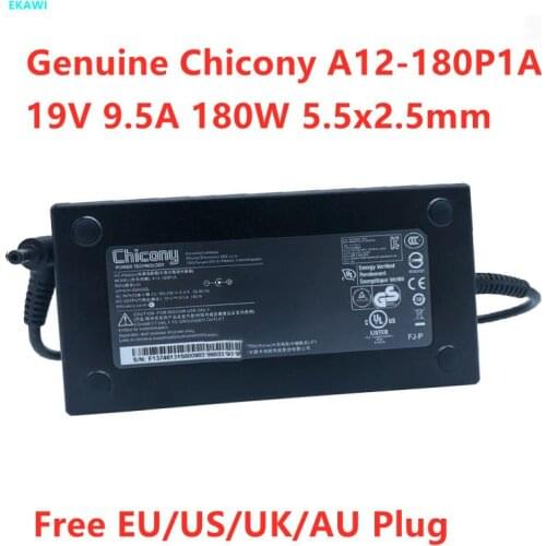 Genuine Chicony AC Adapter A12-180P1A 19V 9.5A 180W 5.5x2.5mm A180A002L Charger For MSI GT683 GT685 MS-16F1 S93 Laptop Adapter