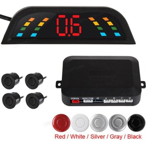 4 Colors Auto Parktronic Led Parking Sensor Kit Display 4 Sensors For All Cars Reverse Assistance Backup Radar Monitor System