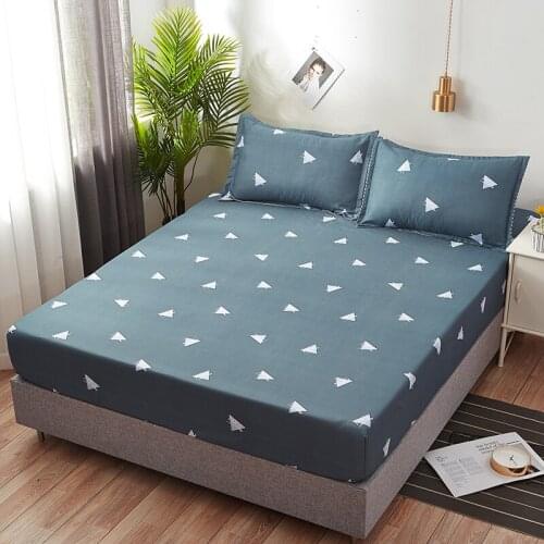 Washed Cotton Double Bed Cover Sheets Non-slip Fixed Cotton Dustproof Sheets