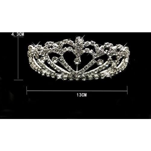 Kids Girls Headband Princess Crystal Crown Flower Prom Wedding Party Pageant Rhinestone Pearl Crown Tiara Show Hair Elegant