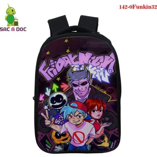 Friday Night Funkin Backpack Student Zipper 14Inch Primary SchoolBag Teen Burden Alleviation Boys Girls Travel Infantil Mochila