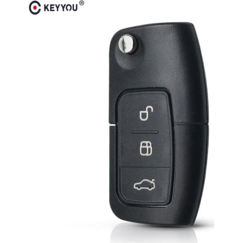 KEYYOU 3 Buttons Flip Folding Remote Key Shell Fob For FORD Focus Mondeo Key Case