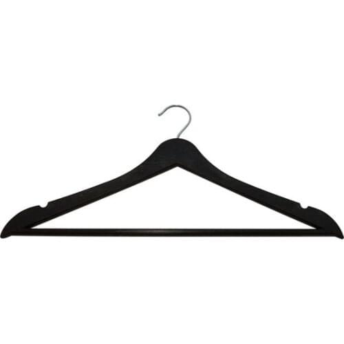 Modern Cmk Wood Look Plastic Lux Clothes Hanger Black 6 Pcs