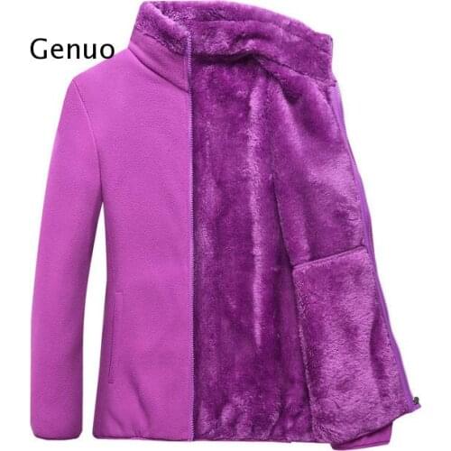 Thick Fleece jacket womens autumn winter outdoor polar fleece thermal coat Camping Hiking Jacket female Mountaineering clothes