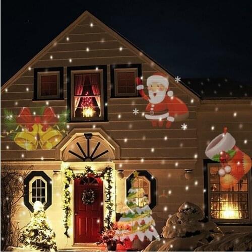 Outdoor Christmas LED Lamp Waterproof 12 Patterns 4w Laser Snowflake Projector Disco Home Garden Star Lights Indoor Decoration
