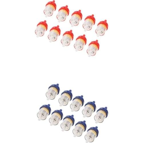 Universal Motorcycle Scooter Car Inline 6mm Gas Fuel Filter Blue/Red