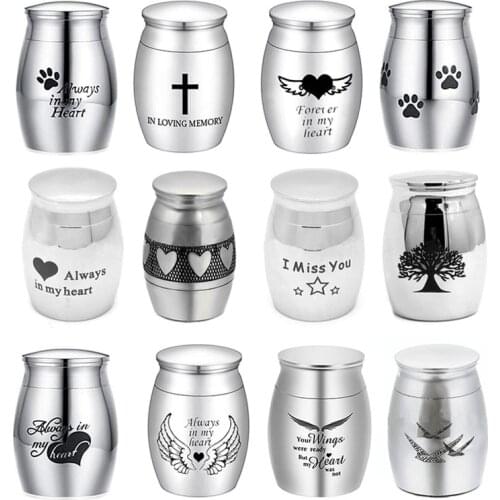 Pet Urn Casket 40*29mm Stainless Pet Ashes Memorials Dog Urn Funeral Cremation Cat Bird Mini animal Container Hair Pet Keepsake
