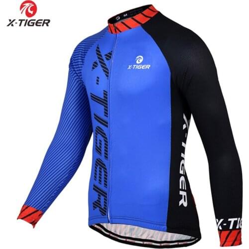 X-Tiger Long Sleeve Pro Cycling Jersey Autumn Spring 100% Polyester Ropa Ciclismo Bike Cycling Clothing For MTB Bicycle Clothes
