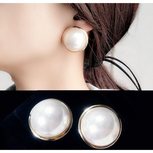 Big pearl earrings female temperament earrings high-end earrings exaggerated personality fashion earrings female earrings
