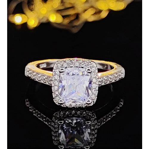 Solid Real Original solid real 925 Sterling Silver rings two colors for women wedding engagement finger jewelry R466S