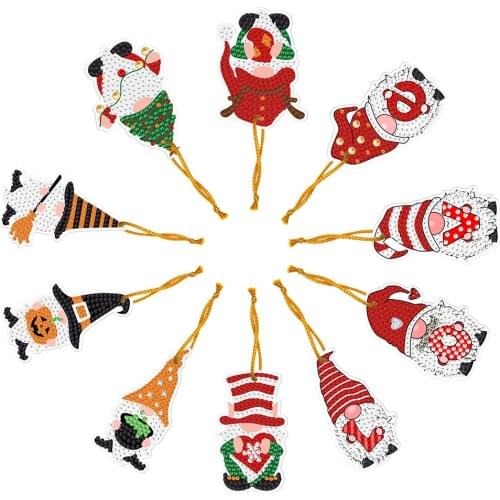 10pcs DIY Full Drills Diamond Painting Special Shape Christmas Tree Decor Pendant Hanging Ornament Gift Box Decor Dropshipping