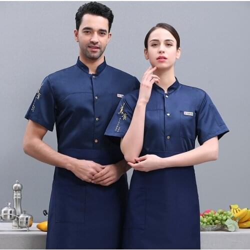 2021 Chef Clothes Uniform Restaurant Kitchen Cooking Chef Coat Waiter Work Jackets Professional Uniform Overalls Outfit AS517