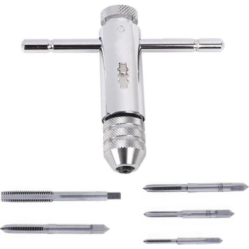 6pcs/lot Multifunction Tap & Die T-type Screw Thread Taps Reamer with M3 / M4 / M5 / M6 /M8 Taps for Machine Hand Use