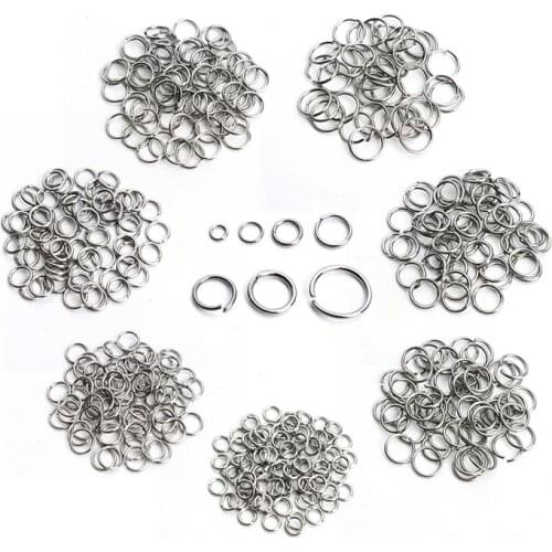 Aclovex 100pcs Stainless Steel Open Jump Rings & Split Rings 4mm 5mm 6mm 7mm 8mm Metal Connectors for Diy Jewelry Making Finding