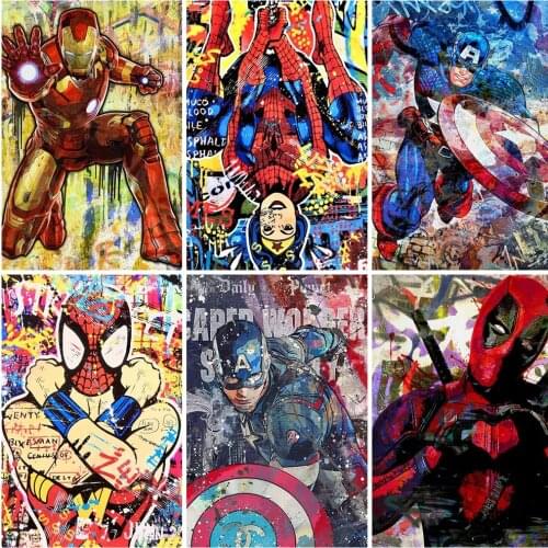 5D DIY Diamond Painting Disney Marvel Hero Captain America New Inlaid Rhinestone Cross Stitch Kit Home Decoration Painting