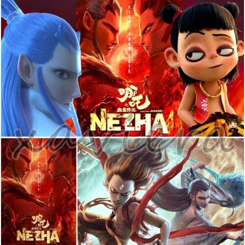 Chinese Movie Diamond Painting Nezha Full Round Square Drill Embroidery Rhinestone Cross Stitch Kit Home Decoration Living Room