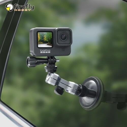 Sunnylife Aluminum Alloy Car Sucker Mount Suction Cup Bracket Phone Holder for Pocket 2/GoPro 9/ Insta360 One X2/Osmo Action