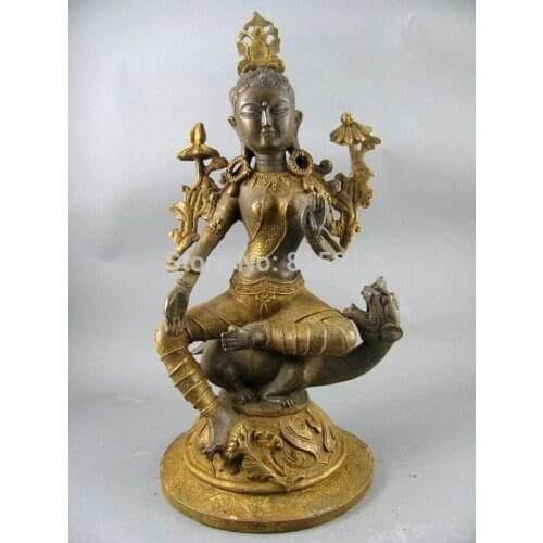 Bi0011757 34cm Tibet guanyin Bronze buddha Statue and Auspicious beast Statue,Buddha