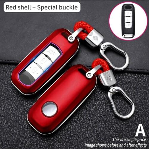 Carbon Fiber Car Remote Key Case Cover Holder Shell Fob Keychain For GAC Trumpchi GSG A3 GA3S GA5 GA6 GS4 GS8 Accessories