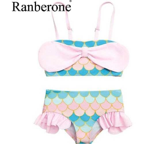 Mermaid Childrens Swimsuit Girls Two Piece Bathing Suit Grils Swimwear High Quality Bikini Set 2021 High Quality Swim Suits