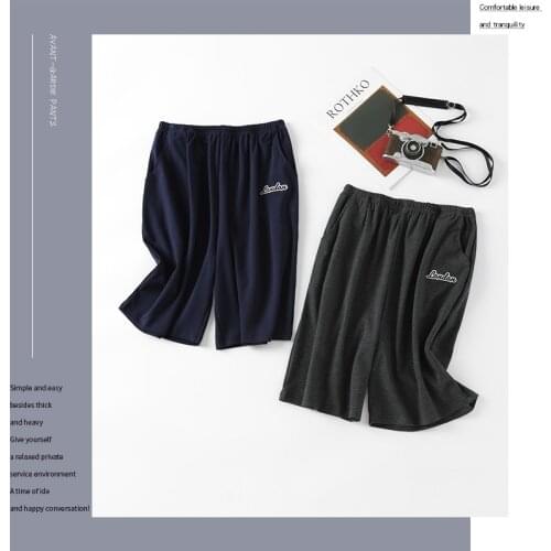Boy Male Casual Pants Sport Shorts Pajamas Slant Pocket Pyjamas L-5XL Sleepwear Nightwear Elastic Waist Mans Jams 6535cotto HDE