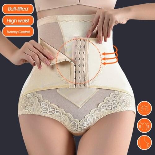 Women Tummy Control Shapewear Panties Shorts Plus Size Butt Lifter Seamless Slimming Waist Trainer Body Shaper Lace Corset Belt