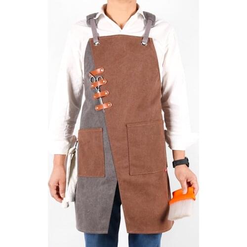American Retro Style Apron Fashion Waterproof Florist Barista Barber Bakery Shop Denim Overalls for Men and Women