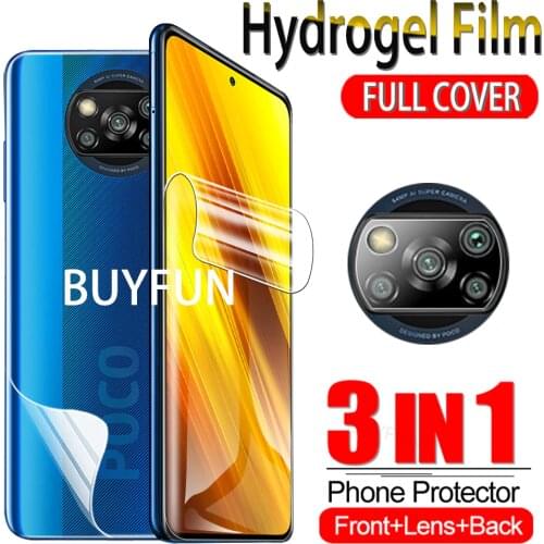 For Xiaomi Poco X3 NFC M3 Hydrogel Film Screen Protector on Xaomi Little Pock For Poco X3 X2 Camera Glass Protective Film