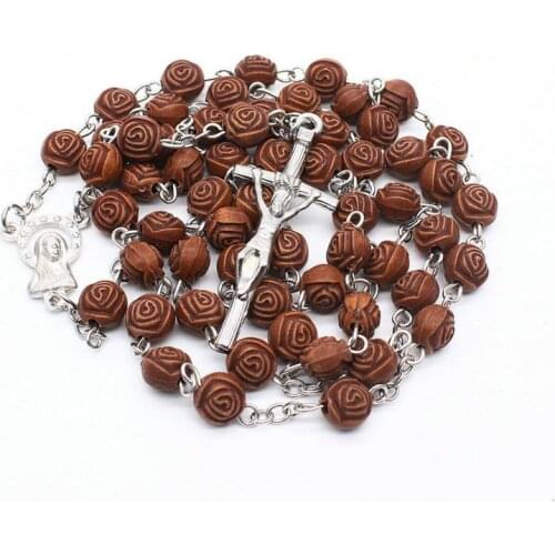Jesus prayed the rosary cross necklace religious gifts