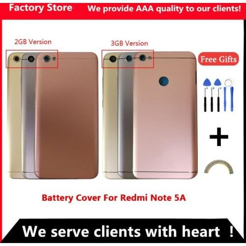 AAA Quality Battery Cover For Xiaomi Redmi Note 5A Back Cover Case For Redmi Note 5A Back Cover+ Camera Glass Lens