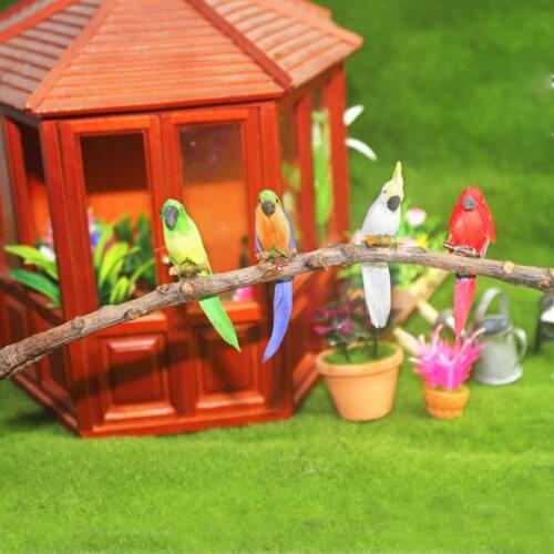 Beautiful Parrot For Dollhouses Miniature Bird 1:12 Fairy Garden Accessory