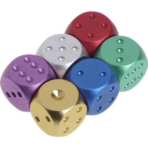 X7AC Dices Aluminum Polyhedral Metal Solid Club Bar Dice Playing Game Tool 16X16X16mm